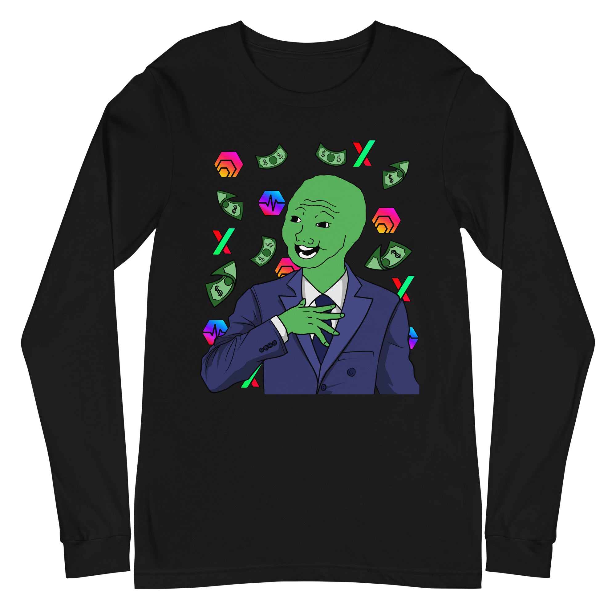 Rich Green Wojak Unisex Long Sleeve T-Shirt